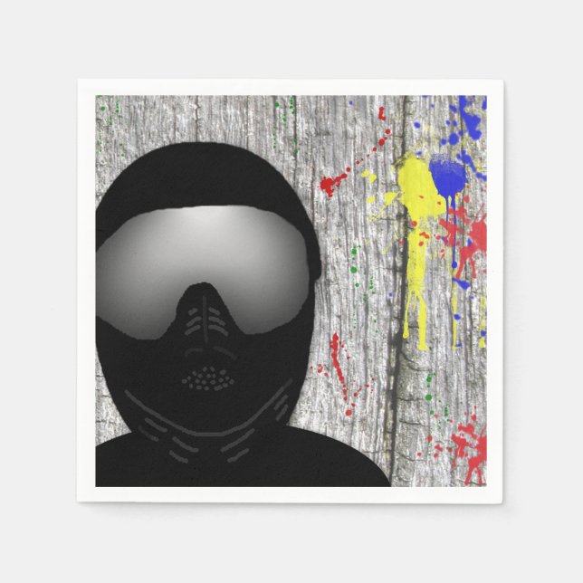 Paintball Party Paper Cocktail Napoleon Serviette (Vorderseite)