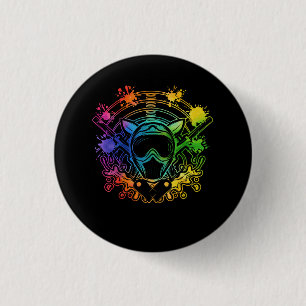 Paintball Player Paint Shooting Paintballer Air Gu Button