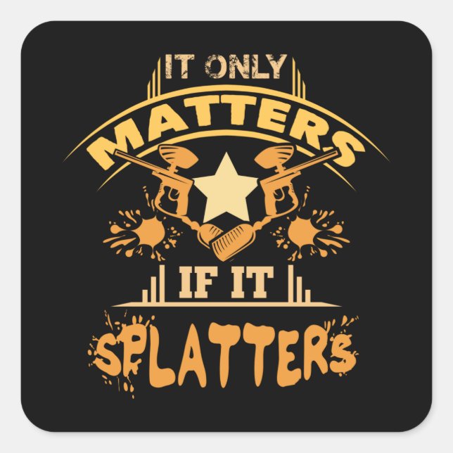 Paintball Quadratischer Aufkleber (Vorderseite)