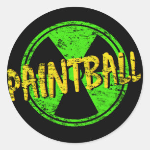 Paintball Radioactive Runder Aufkleber