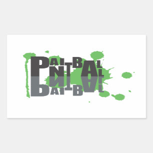 Paintball schwarz auf grünem Logo Aufkleber