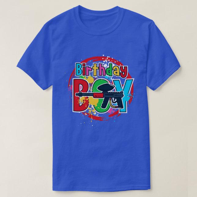 Paintball Shooting Birthday Boy T-Shirt (Design vorne)