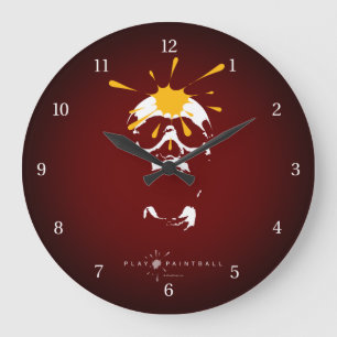 Paintball Skull Große Wanduhr
