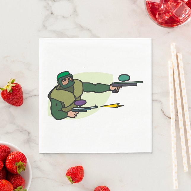 Paintball-Spieler mit Dual-Marker-Action-Sport Serviette (Von Creator hochgeladen)