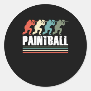 Paintball-Spieler Vintage Retro Paintball Marker G Runder Aufkleber