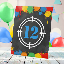 Paintball Spritzer Geburtstagszeitalter Boys Pedes Sockelschild