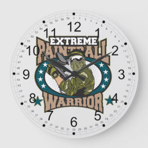Paintball Warrior Große Wanduhr