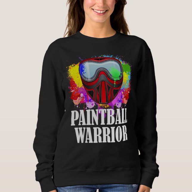Paintball Warrior Mask Squad Paintballer Air Gun S Sweatshirt (Vorderseite)