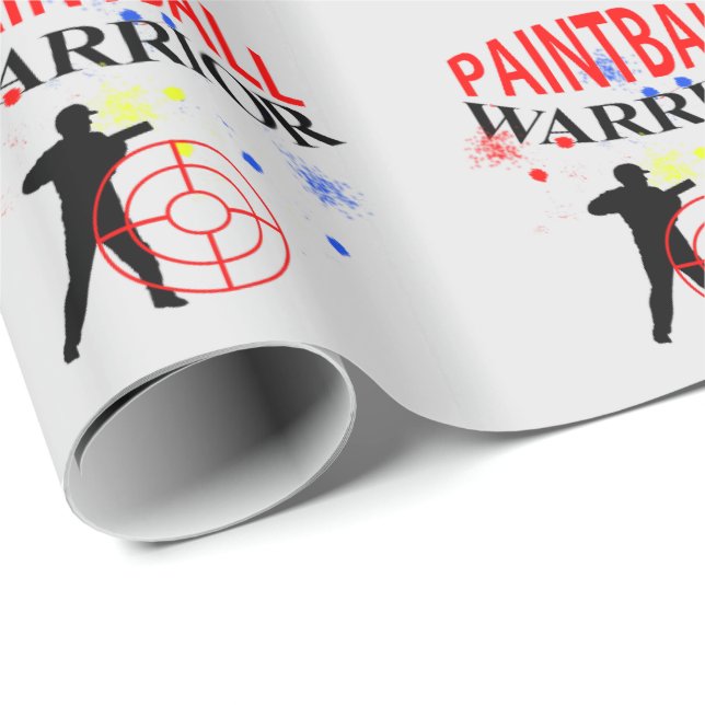 Paintball Warrior Themed Graphic Geschenkpapier (Rolleneckpunkt)