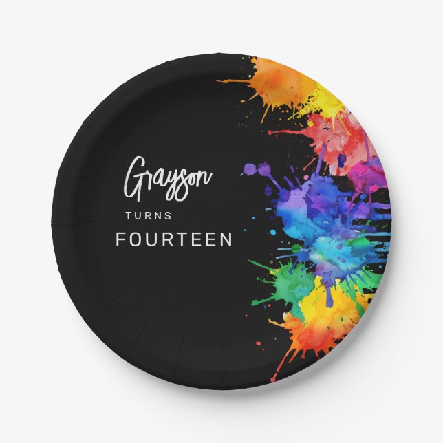 Paintballing Birthday Party Pappteller (Vorderseite)