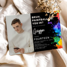 Paintballing Foto Geburtstagsparty Einladung