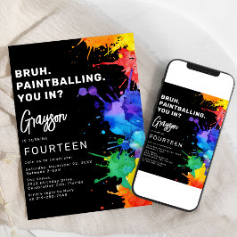 Paintballing Geburtstagsparty Einladung