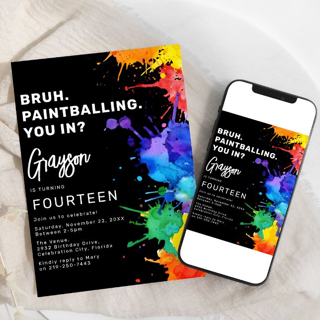 Paintballing Geburtstagsparty Einladung (Von Creator hochgeladen)