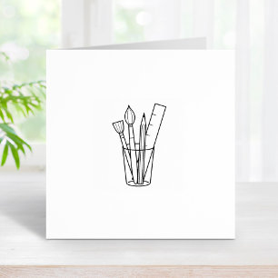 Paintbrush Pencil Ruler Kunstgewerbe Artikel 2 Gummistempel