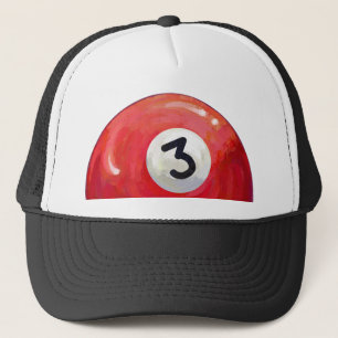 Painted 3 Pool Ball Pattern Truckerkappe