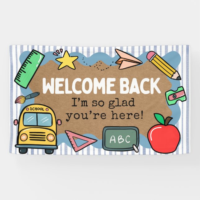 Painted Banner Look Back to School Welcome Sighs (Horizontal)