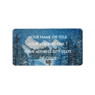 Painted Blue Winter ADDRESS MAILING ETIKETTEN Adressaufkleber