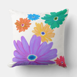 Painted Bold Blooming Flower Design Kissen