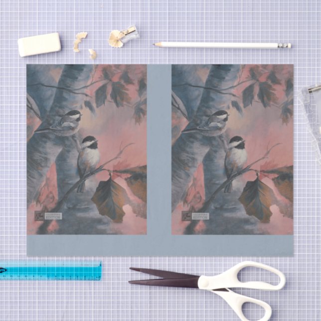 Painted Chickadees DBL Seidenpapier (Handwerk)