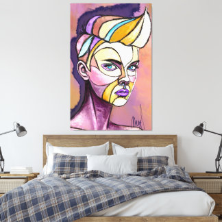 Painted Colorful Punk Woman Canvas Print Leinwanddruck