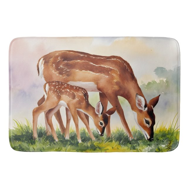 Painted Deer Mom and Baby Badematte (Vorderseite)