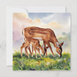 Painted Deer Mom and Baby Einladung