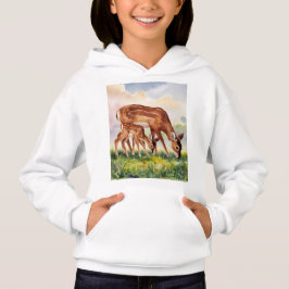 Painted Deer Mom and Baby Hoodie