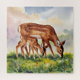Painted Deer Mom and Baby Puzzle