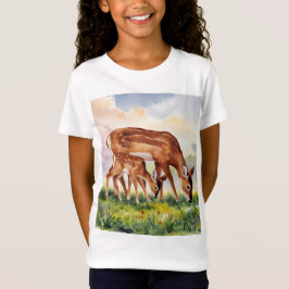 Painted Deer Mom and Baby T-Shirt