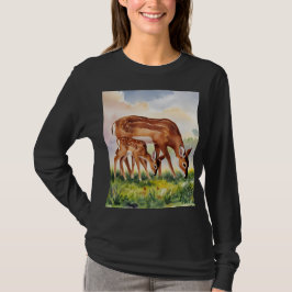 Painted Deer Mom and Baby T-Shirt