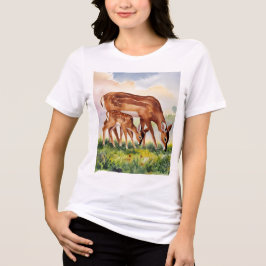 Painted Deer Mom and Baby Tri-Blend Shirt