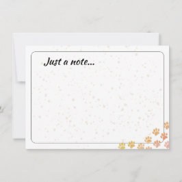 Painted Dog Paw Prints Watercolor Just a Note  Mitteilungskarte