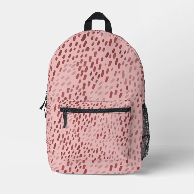 Painted Dots Blush Pink Bedruckter Rucksack (Vorderseite)