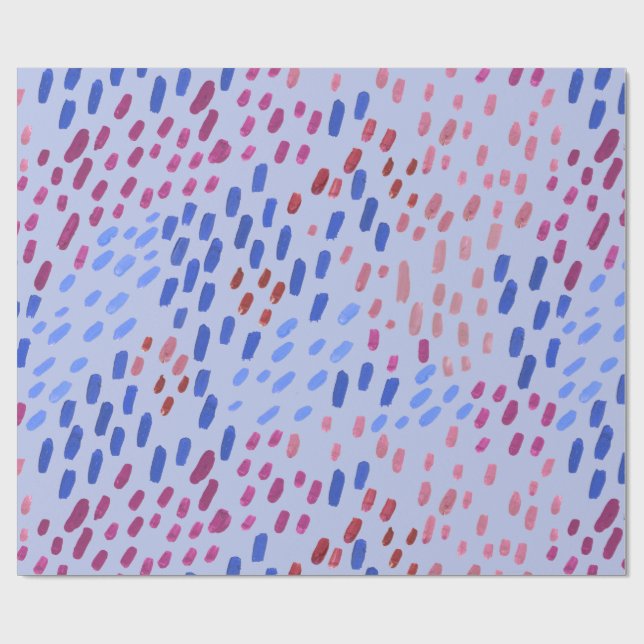 Painted Dots Pattern – Hand-Painted Abstract Blue Geschenkpapier (Flach)