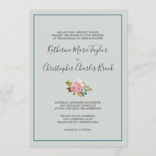Painted floral formale Hochzeit Einladung
