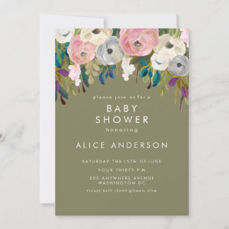 Painted Floral Garden Baby Dusche laden Einladung