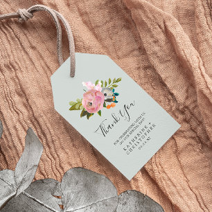 Painted Floral Vielen Dank für Ihre Unterstützung Geschenkanhänger
