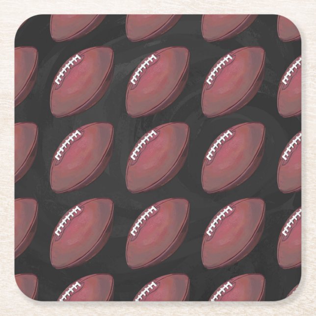 Painted Football Pattern Rechteckiger Pappuntersetzer (Vorderseite)