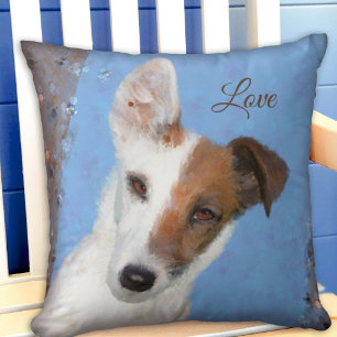 Painted Fox Terrier Dog Lover Pillow Kissen