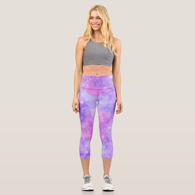Painted Galaxy Series Design 15 Capri Leggings (Vorderseite)