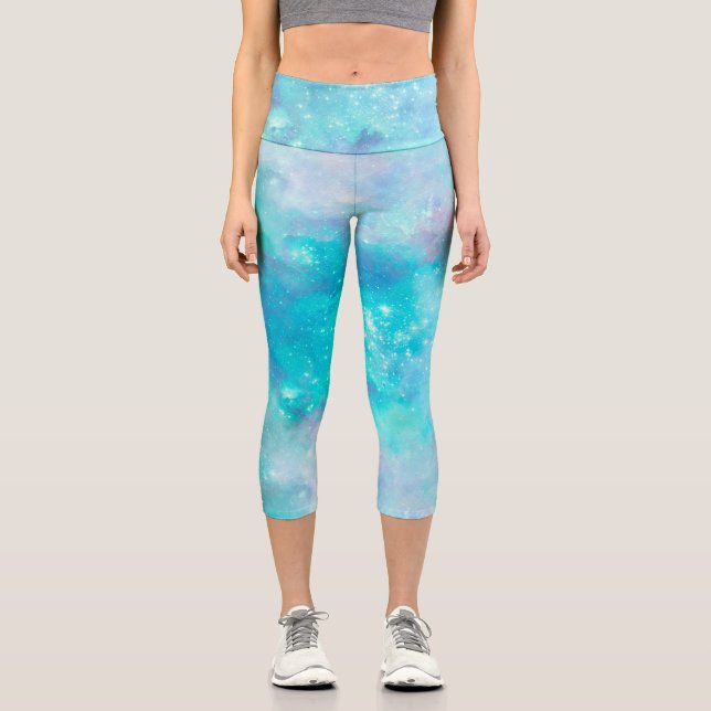 Painted Galaxy Series Design 8 Capri Leggings (Vorderseite)