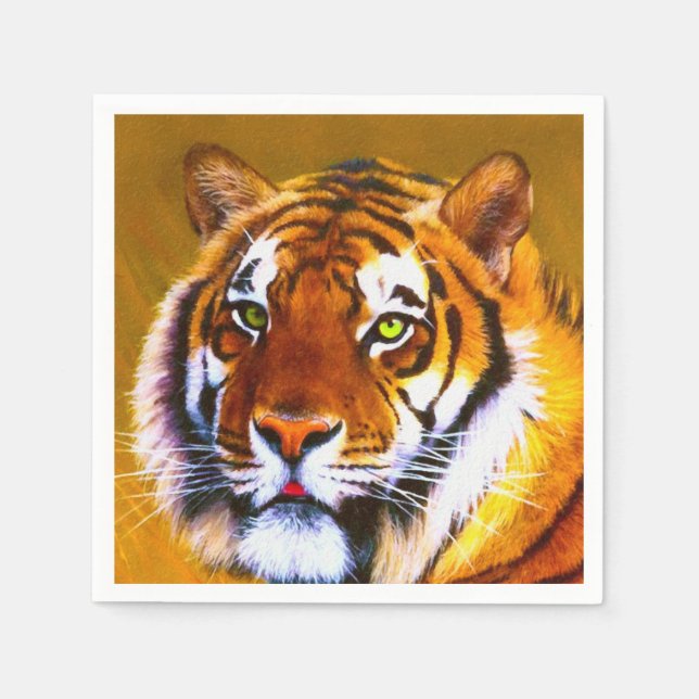 Painted Gazing Tiger Napkins Serviette (Vorderseite)