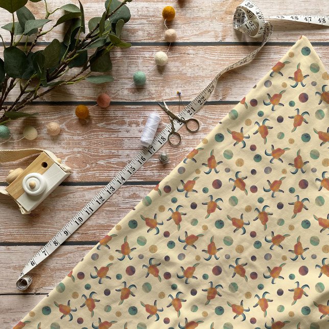 Painted Goats and Polka Dots on Cream Patterned Stoff (Von Creator hochgeladen)