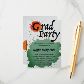 Painted Graduation Party Begleitkarte