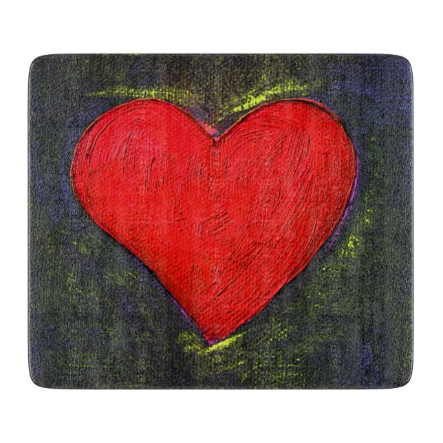 Painted Heart Cutting Board Schneidebrett (Vorderseite)