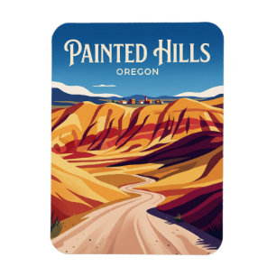 Painted Hills Road USA -> Painted-Hills-Straße USA Magnet