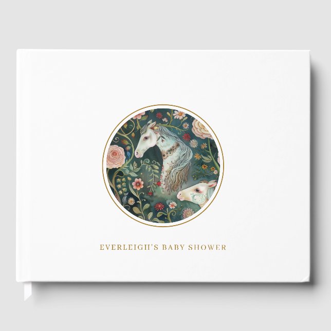 Painted Horses Baby Shower Gästebuch (Vorderseite)