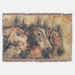 Painted Horses Collage Decke