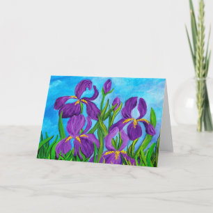Painted Iris Card Karte