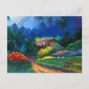 Painted Island Shack Postcard Postkarte